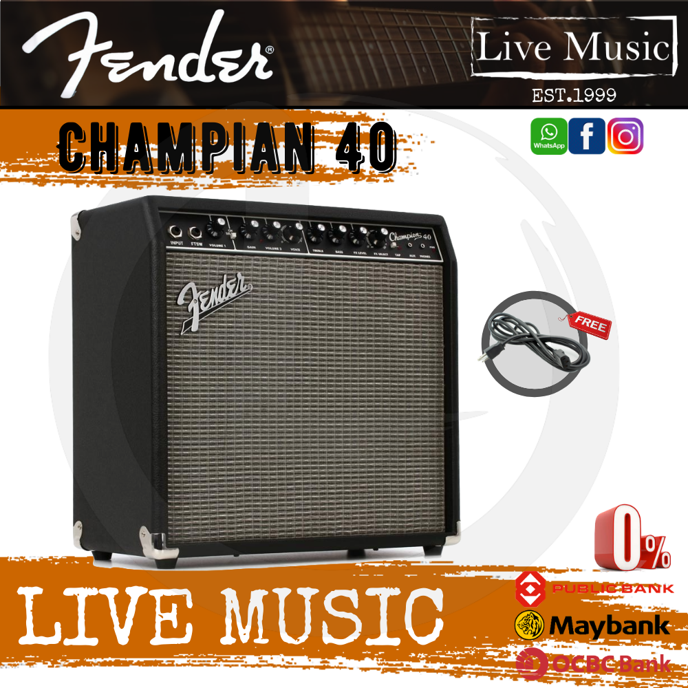 geni krystal nyt år Fender Champion 40 - 40 watts, 1x12" Guitar Amplifier