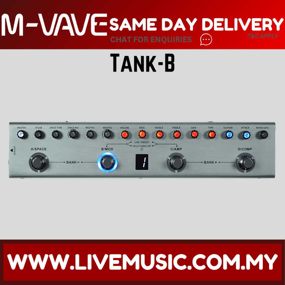 M-vave Tank-B Rechargeable Bass Multi Effects Pedal ( TankB